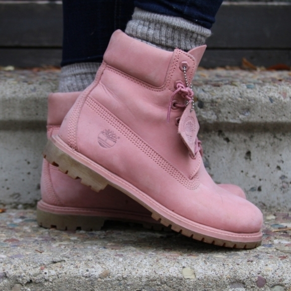 Timberland Women's Blush Pink Combat Boots - Picture 1 of 13